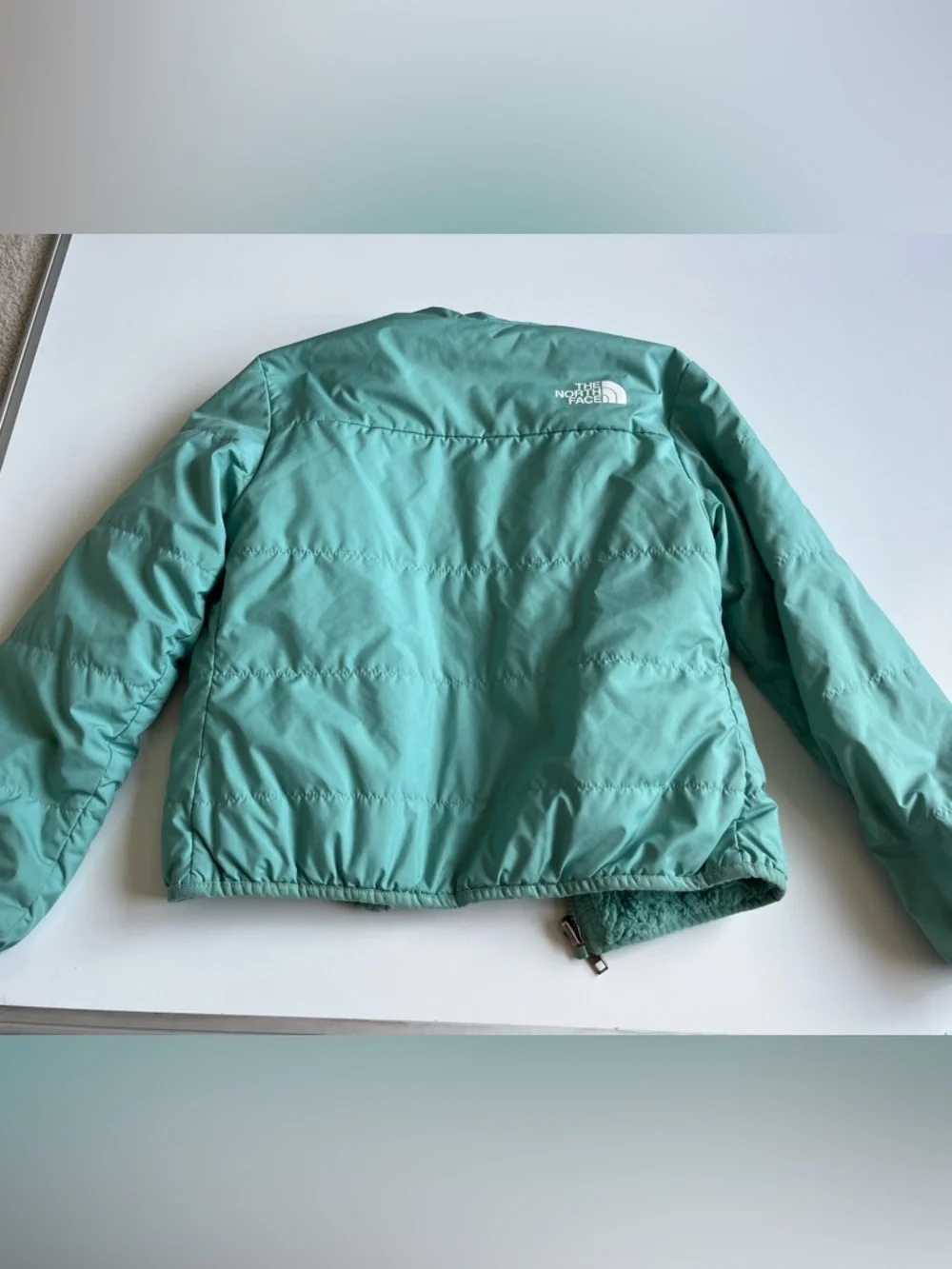 The North Face Teal Reversible Fleece and Shell Jacket